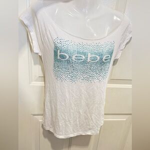 Bebe sequin logo Y2K top medium